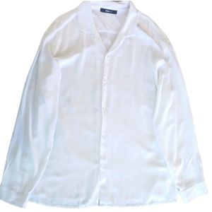 NOVAMEN White Viscose Long-Sleeve, XXL, White.